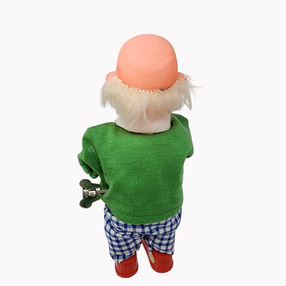 Vintage Wind-Up Tin Toy Clown Playing Drum 7" Tested  works great - Picture 2 of 6